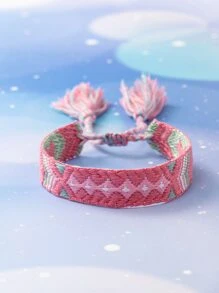 Chicas Pulsera con patrón geométrico con diseño de fleco - Multicolor - Ver 1