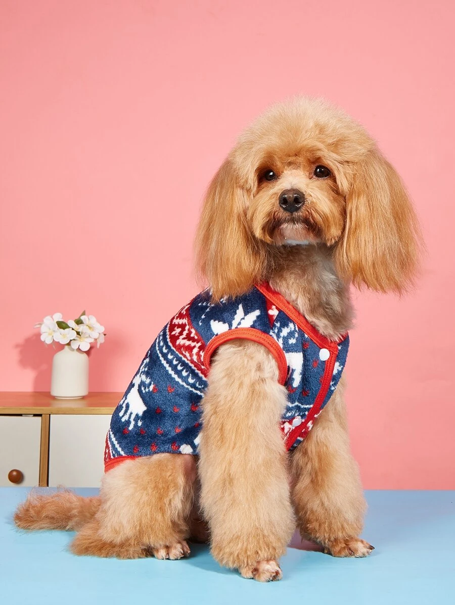 1 Stück Haustier Mantel mit Weihnachten Elch Muster