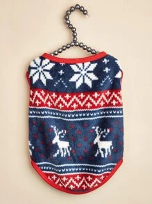 1 Stück Haustier Mantel mit Weihnachten Elch Muster