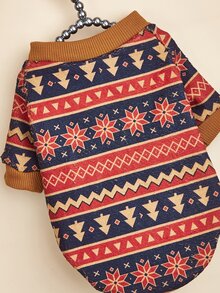 Christmas Snowflake Print Pet Sweatshirt - Multicolor - View 5
