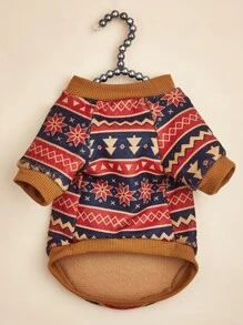 Christmas Snowflake Print Pet Sweatshirt - Multicolor - View 6