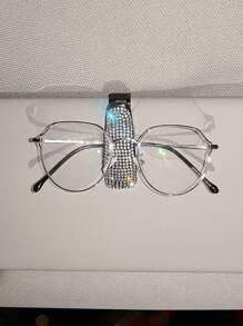 مقبض نظارات حاجب شمس للسيارة بديكور حجر الراين قطعة واحدة