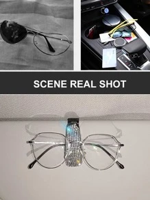 مقبض نظارات حاجب شمس للسيارة بديكور حجر الراين قطعة واحدة