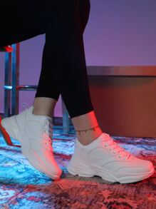 前綁帶老爹鞋 - 白色 - 查看 1