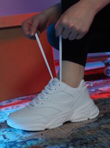 前綁帶老爹鞋 - 白色 - 查看 2