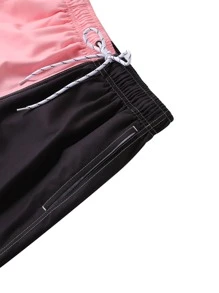 Manfinity Swimmode Men Two Tone Drawstring Waist Swim Trunks - Multicolor - View 4