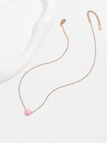 Collar con accesorio de corazón - Oro rosa - Ver 3