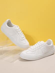 極簡風格前綁帶板鞋