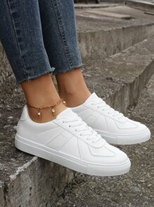 極簡風格前綁帶板鞋