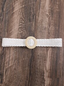 Girls Cold Shoulder Contrast Mesh Frill Trim Belted Blouse - White - View 4