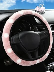1PC Chấm Bi Sang Trọng Bọc Vô Lăng Ô Tô Không Có Vòng Tròn Bên Trong - Nhiều màu - Xem 2