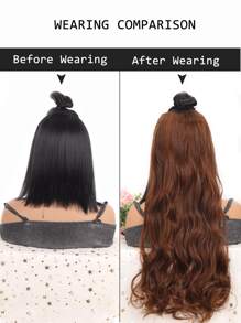 High Temperature Synthetic Hairpiece 24 Inch V-Shaped Long Curly Light Brown Hair Extensions - Light Brown - View 6