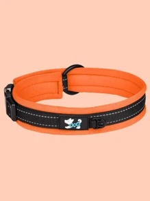 1pc Cartoon Dog Patch Pet Collar - Orange - View 1
