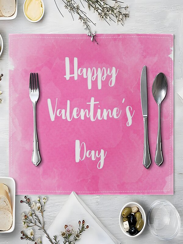 Valentine's Day Slogan Graphic Place Mat