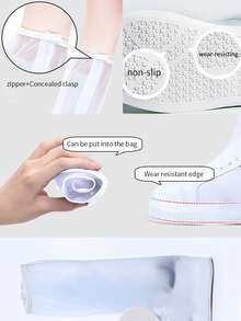 1pair Non-slip Rain Boots Cover - White - View 7