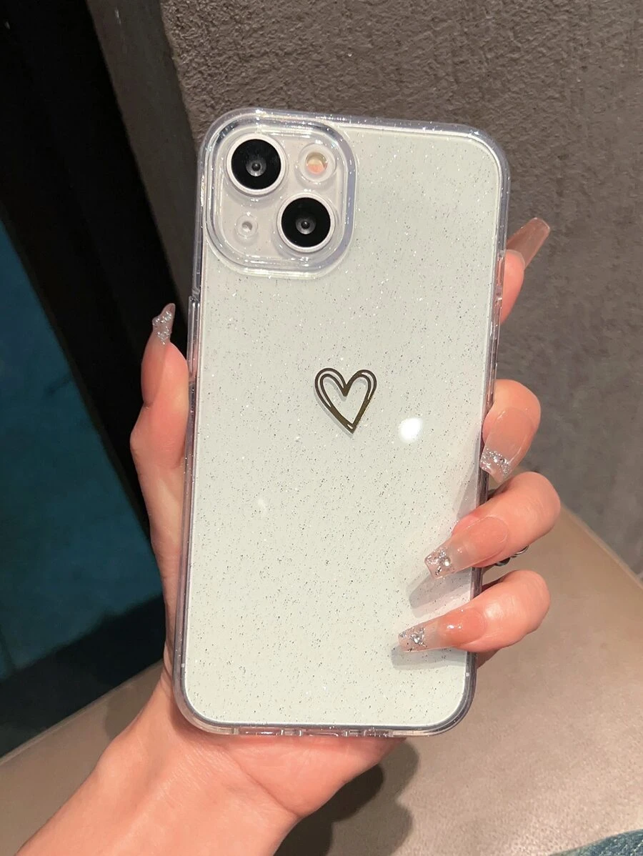 Funda para móvil con patrón de corazón brillante - transparente - Ver 1