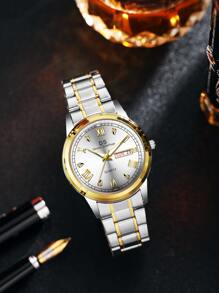 Disi Ds Bar-Stud Rhinestone Studded Dial Dual Calendar Watch