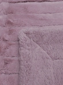 1入組素色簡約風長毛絨蓋毯 - 粉色 - 查看 6