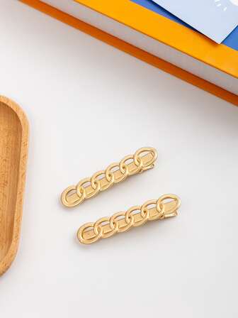 2入組鏈條裝飾鴨嘴夾