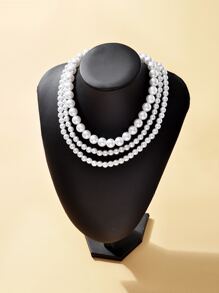 3 chiếc vòng cổ đính cườm ngọc trai giả - trắng - Xem 1