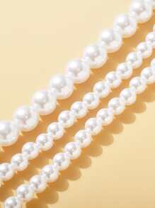 3 chiếc vòng cổ đính cườm ngọc trai giả - trắng - Xem 2