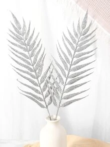 1 件人造棕榈/蕨叶，金属金色/银色/粉色，镂空设计，用于春季装饰、情人节、生日毕业礼物、假植物