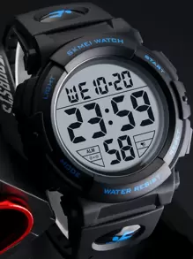 FANSICHEN Hombres Reloj electrónico impermeable redondo - Negro - Ver 3