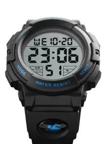FANSICHEN Hombres Reloj electrónico impermeable redondo - Negro - Ver 4