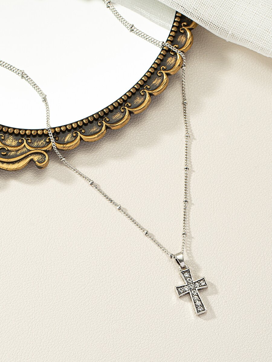 1條吊墜項鍊 - 銀色 - 查看 1