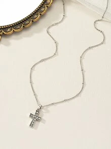 1條吊墜項鍊 - 銀色 - 查看 2