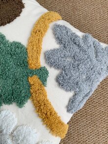 1pc Leaf Tufted Cushion Cover Without Filler - Multicolor - View 2