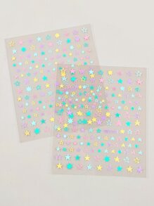 Hình Dán Nghệ Thuật In Móng Tay 2 Ngôi Sao - Nhiều màu - Xem 4