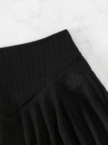 Ruffle Hem Bikini Skort - Black - View 6