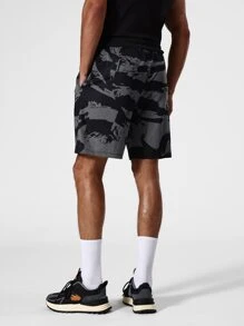 Men Graphic Print Drawstring Waist Sports Shorts - Multicolor - View 2