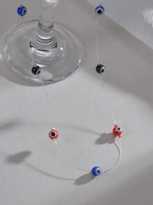 Eye Detail Bead Decor Necklace - Multicolor - View 5