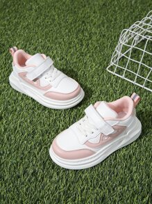 女孩雙色魔術貼帶板鞋 - 粉色 - 查看 5