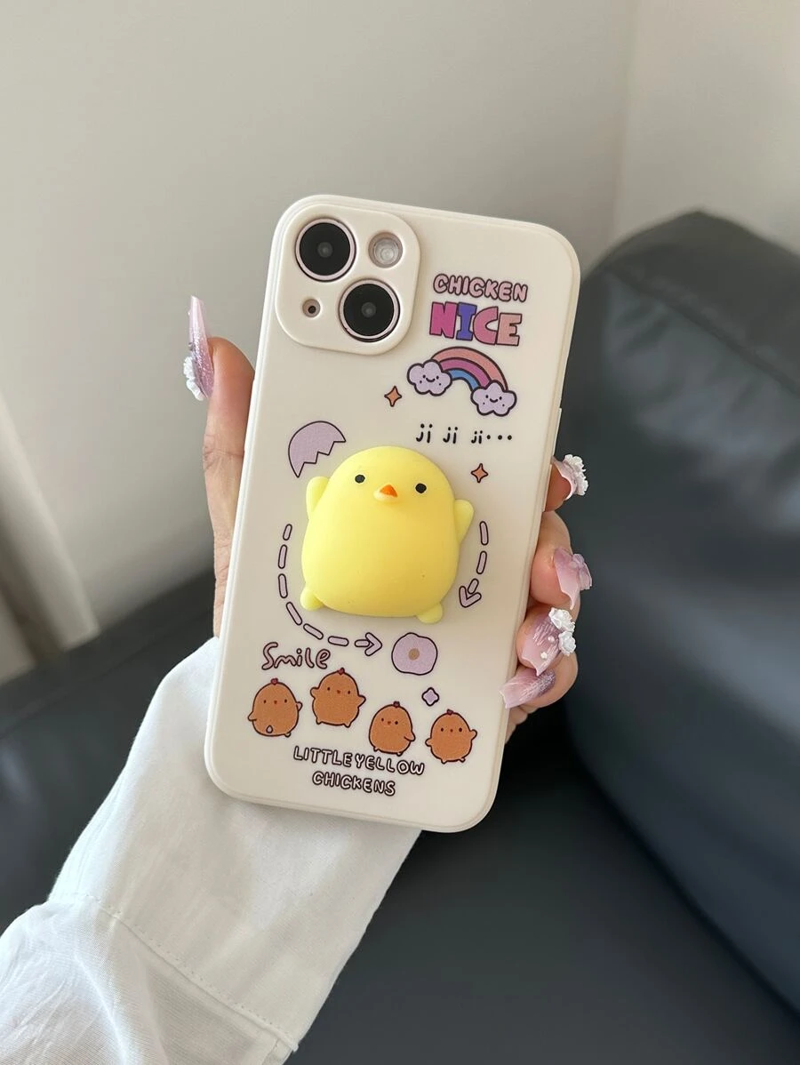 Ốp điện thoại trang trí hình chú gà hoạt hình tương thích với iPhone 15/15Pro/15Plus/15Promax - Nhiều màu - Xem 1