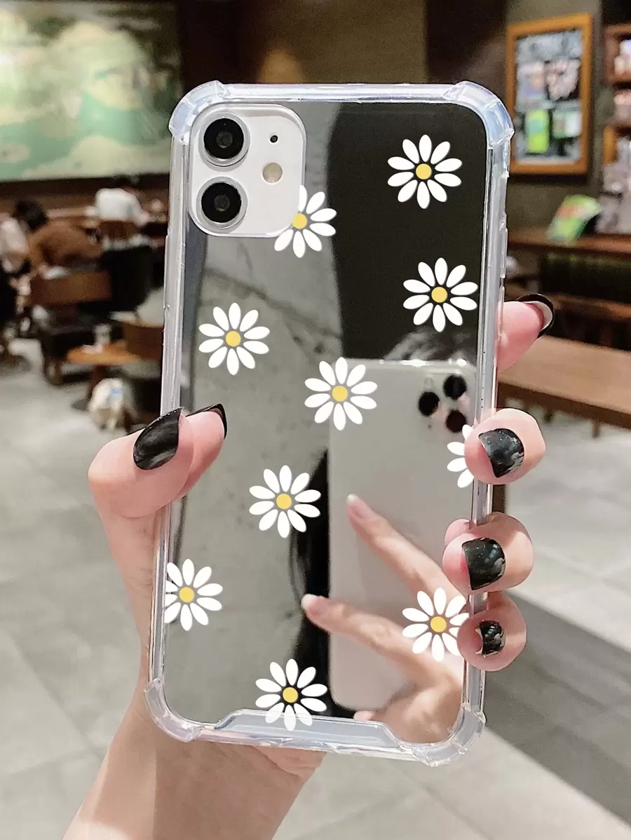 花朵圖案鏡面手機殼 - 彩色 - 查看 1