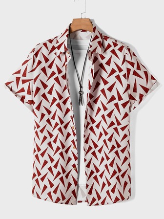 Guys Geo Print Shirt Without Tee