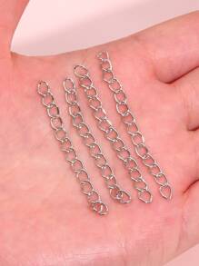 beadia 20pcs 5/7cm extension chain tail chain for jewelry making - Silver - View 2
