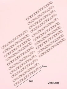 beadia 20pcs 5/7cm extension chain tail chain for jewelry making - Silver - View 4