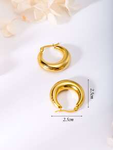 Hoa tai vòng tối giản - Vàng - Xem 3