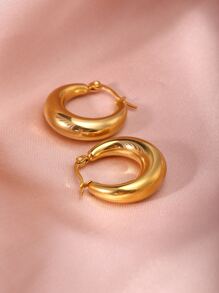 Hoa tai vòng tối giản - Vàng - Xem 4