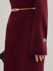 MOTF PREMIUM WRAP JUMPER DRESS WITHOUT BELT - Maroon - View 5