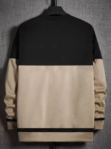 Manfinity Men Letter Graphic Colourblock Kangaroo Pocket Sweatshirt - Multicolor - View 2