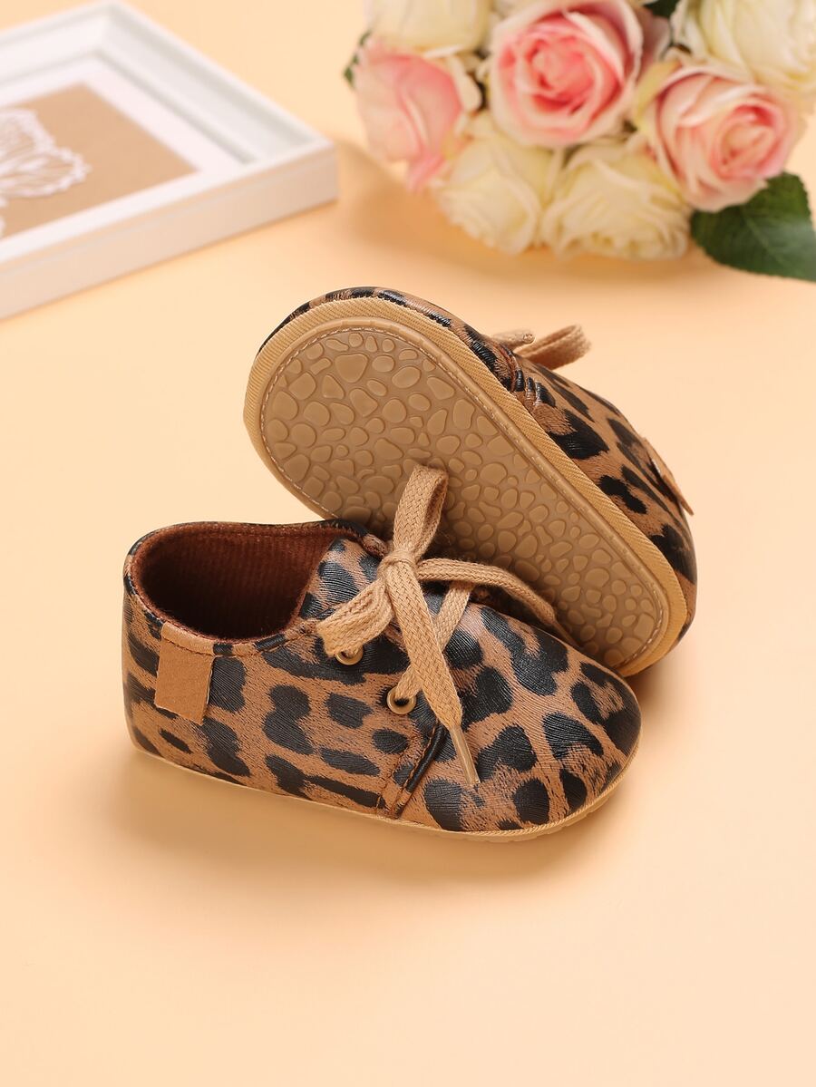 Bebé Zapatillas de skate con patrón de leopardo con cordón delantero - Multicolor - Ver 1