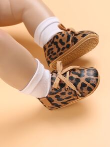 Bebé Zapatillas de skate con patrón de leopardo con cordón delantero - Multicolor - Ver 3
