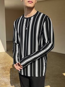 Manfinity Hypemode Hombres Camiseta con estampado de rayas