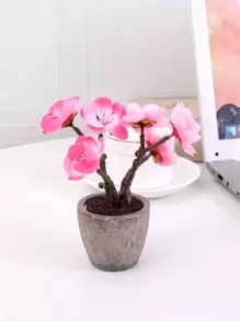 Nhựa Nhân Tạo Chậu Cây, Hiện Đại Giả Chậu Vật Trang Trí Để Bàn Trang Trí Cho Gia Đình, Văn Phòng - Hồng - Xem 4