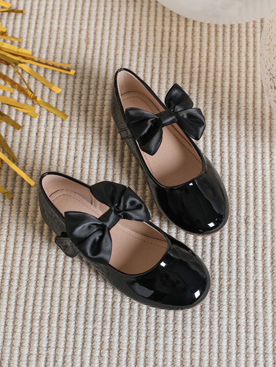 Girls Bow Decor Mary Jane Flats